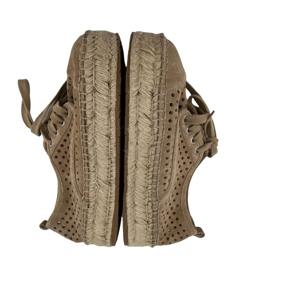 J/Slides Tan Perforated Lace-Up Rileyy Espadrille Loafers Size 7 Women’s - Picture 5 of 8